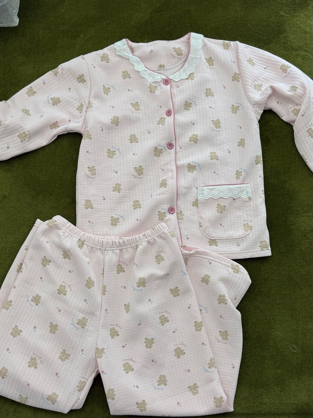 Made in Korea Women’s Pink Bear Print Pajama Set
